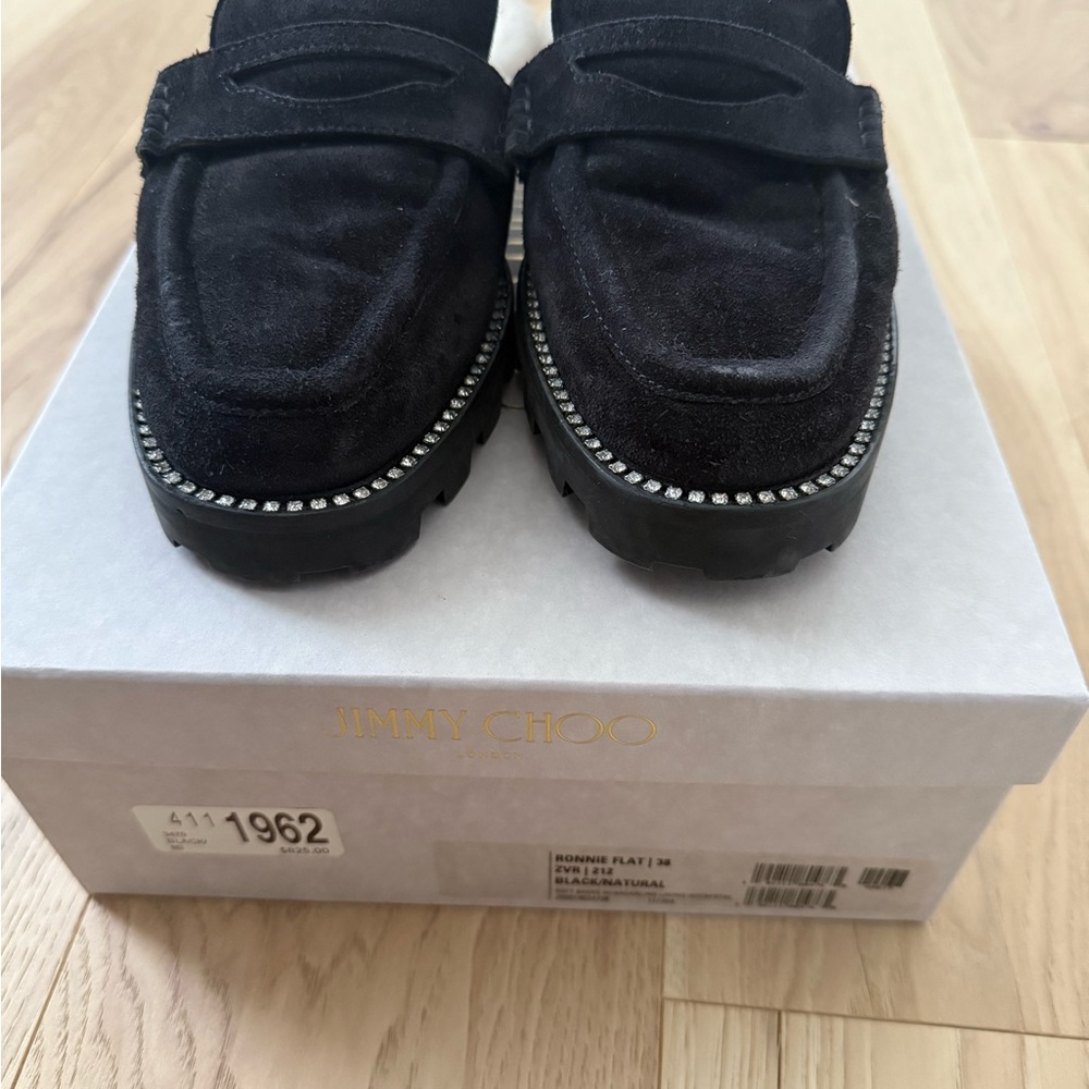 Jimmy Choo Black Mules with Silver Accents